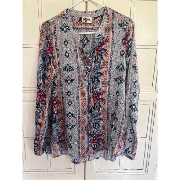 Show Me Your Mumu size small pullover rayon blouse tunic top - Picture 1 of 4